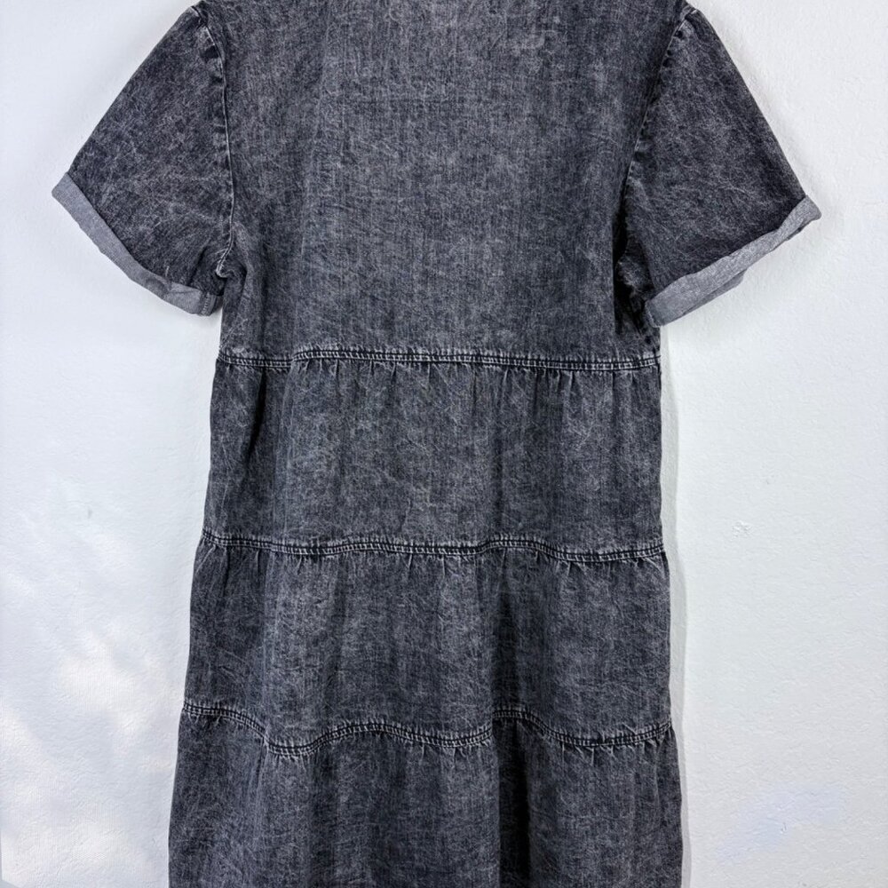 Black Denim Babydoll Dress Size Large - Picture 2 of 6